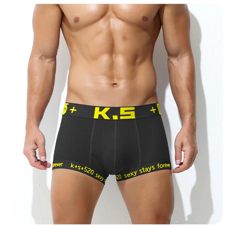 Men's Cotton Breathable Letter Printed Boxershorts