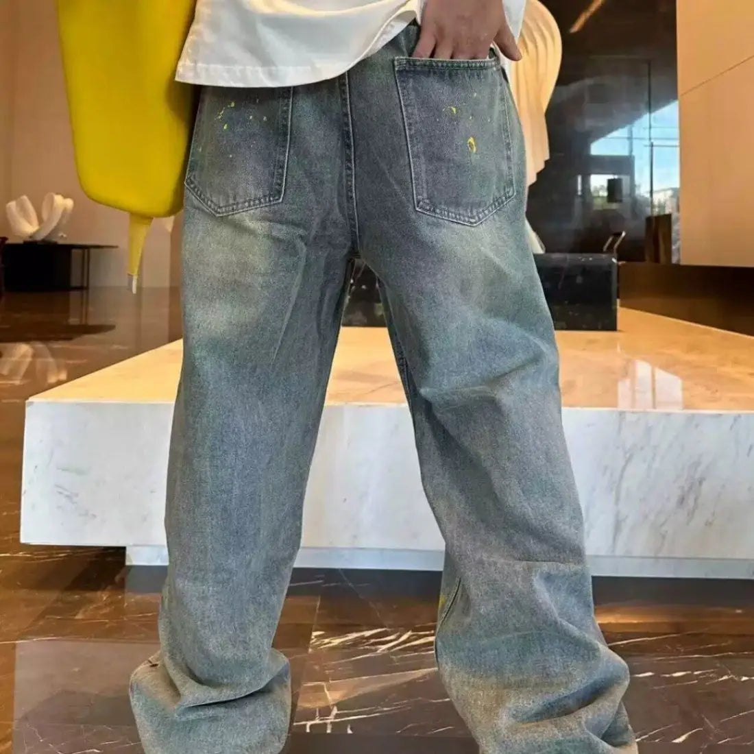 Casual Loose Jeans for Men in Cotton and Lyocell