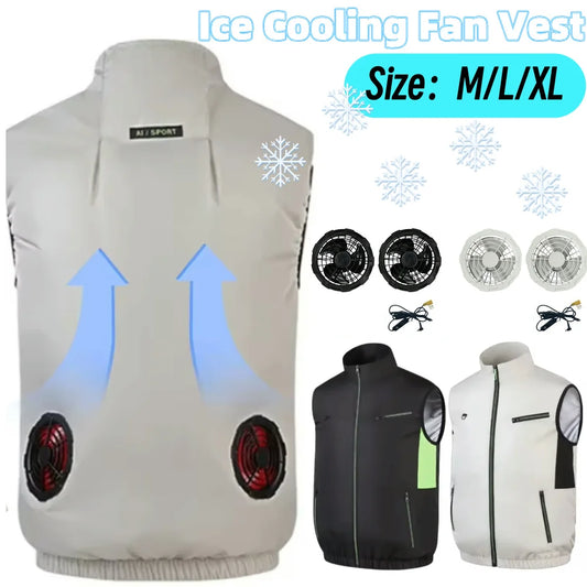 Cooling Fan Vest for Men and Women - Breathable Polyester