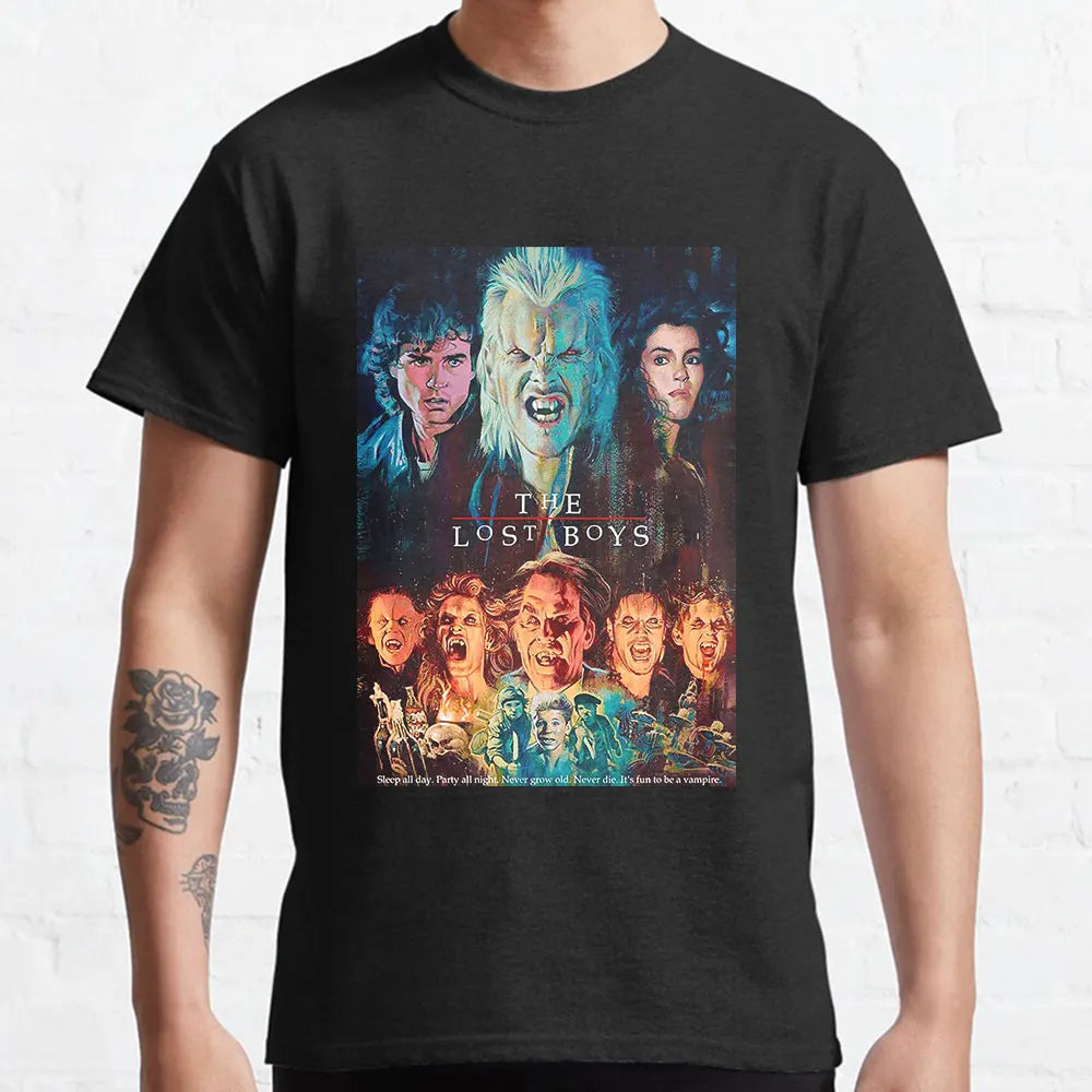 CHAMPRINT Retro The Lost Boys David Vampire Graphic T Shirts Santa Carla Scary Halloween Top
