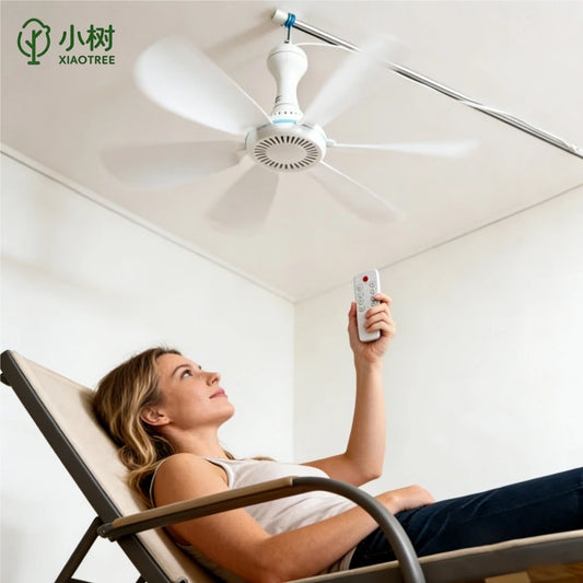 XIAOTREE USB Ceiling Fan with 6 Blades for Camping and Home