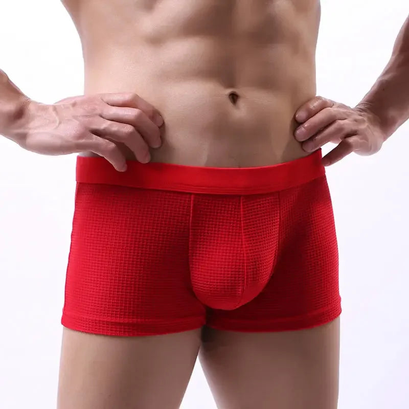 Men's Cotton Boxer Shorts with U-Type Convex Design