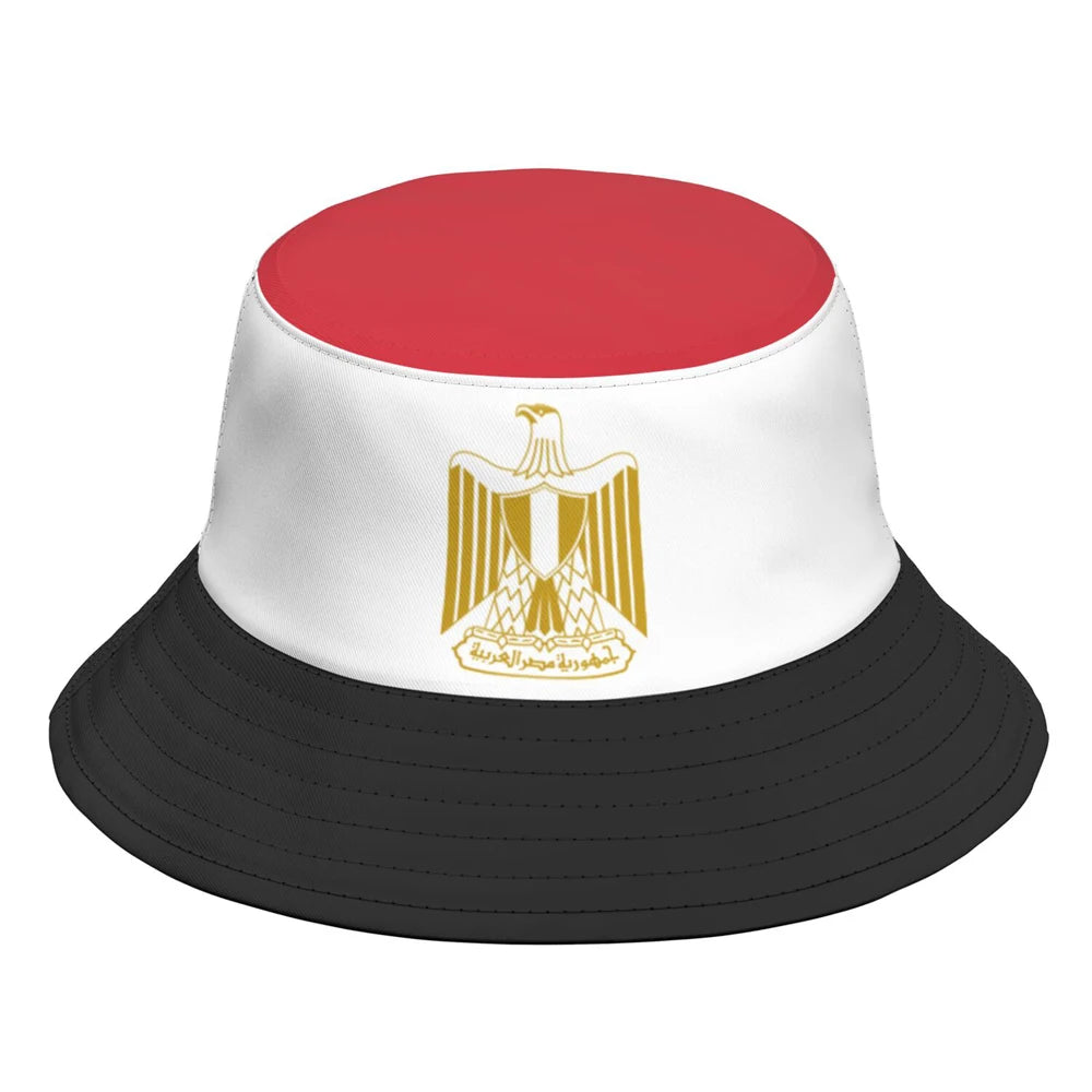 Egypt Fisherman Hats Free Custom Made Name Number Team Logo Bucket Cap Country Travel Arabic Nation Egyptian Flag Headgear