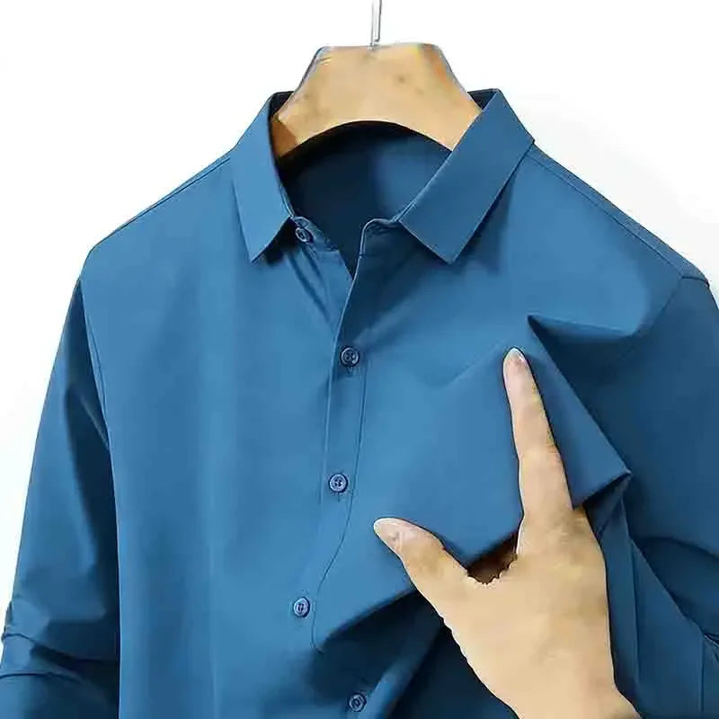 Men's Black Long Sleeve Button Down Dress Shirt