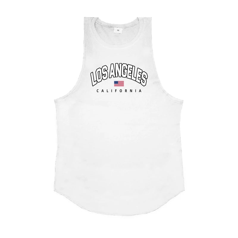 Mens Bodybuilding Tank Tops Casual Sleeveless Fitness Muscle Shirt Gym Sport Vests Summer Cotton Breathable Cool Loose Clothing