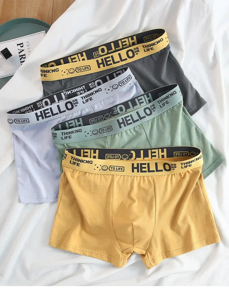 MOONBIFFY Boxers Men's Cotton Underwear L-4XL