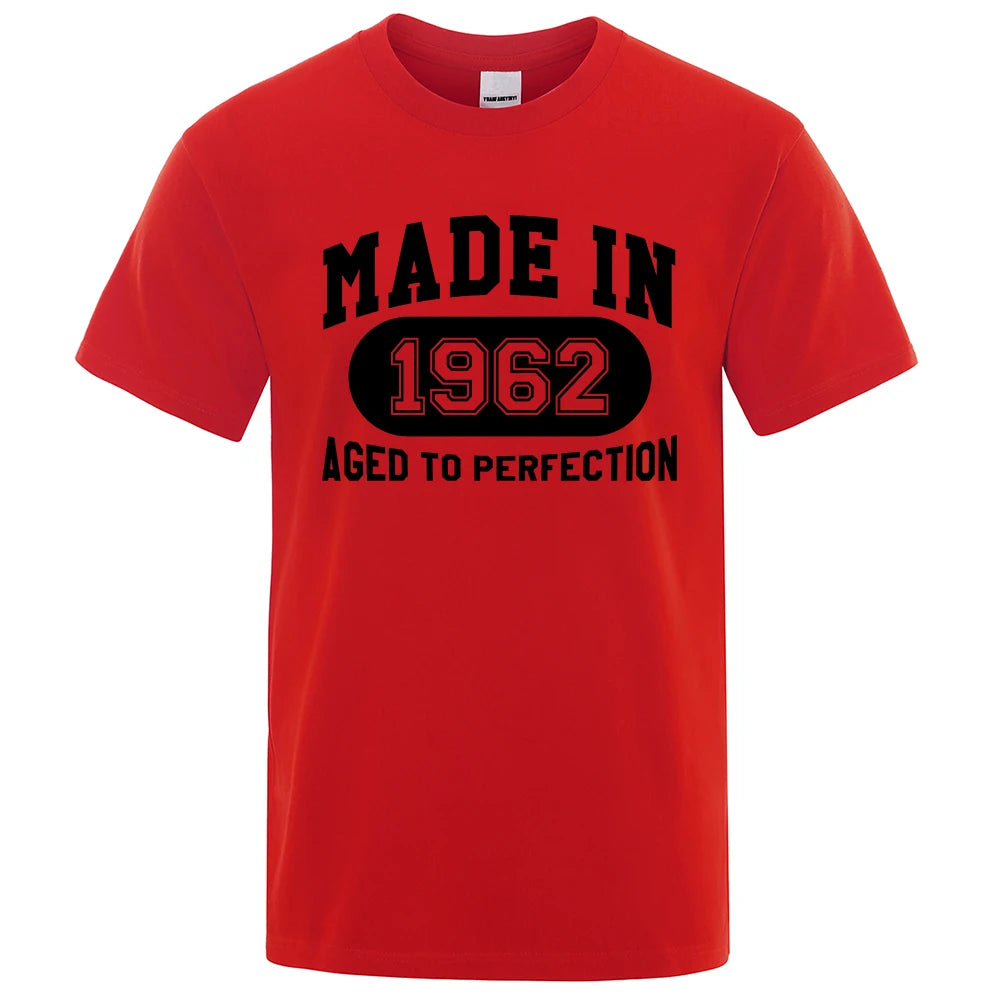 Made In 1962 Aged To Perfection Mens Tee Clothes Hip Hop Breathable Cotton T Shirt Short Sleeve Tops Summer Streetwear T-Shirt