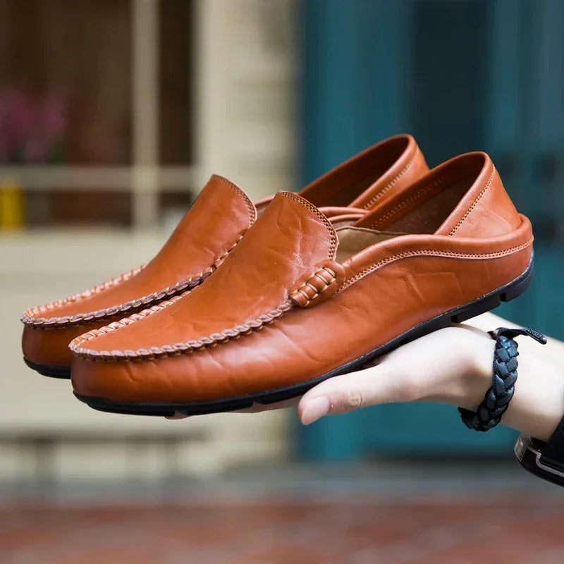 Men Shoes Casual Leather Mens Loafers Moccasins Designer Slip on Boat Shoes High Quality Chaussure Homme