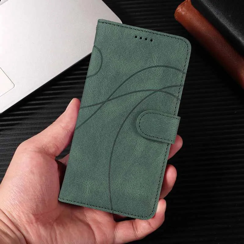 Tsimak Leather Case For Motorola Moto G13 Flip Wallet Phone Cover