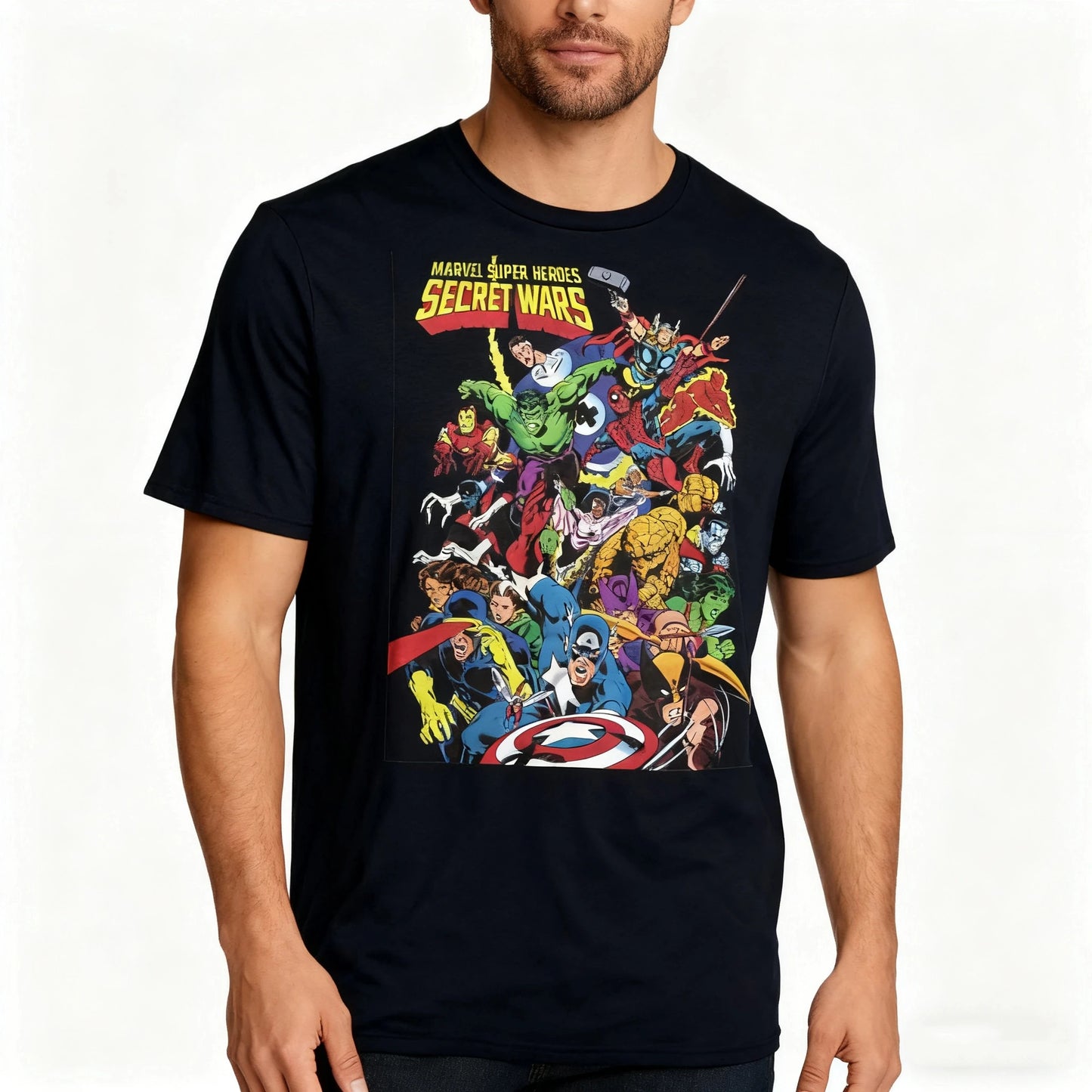 MINISO Marvel Secret Wars Men's T-shirt, Pure Cotton, Magelent Exelsior!