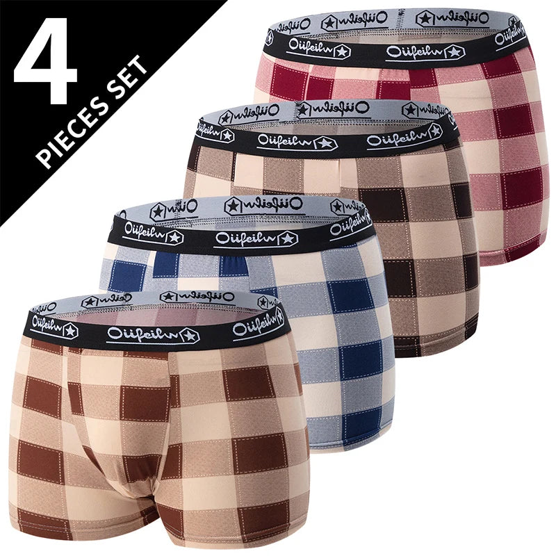 Men's Fashion Printed Boxers Breathable Underwear 6XL
