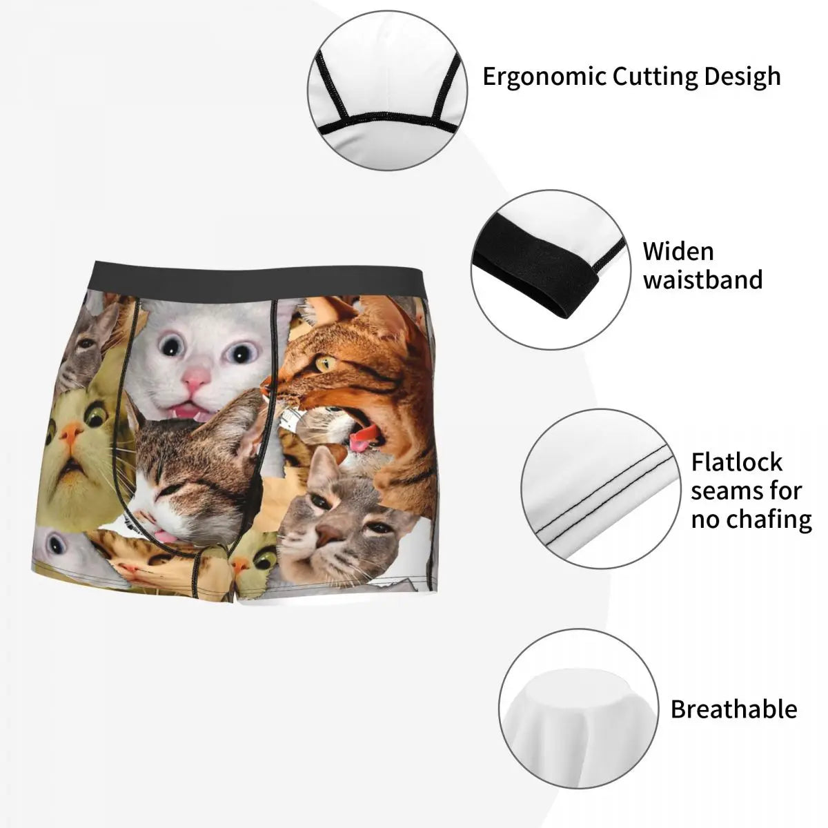 Meme Cat Boxer Shorts for Men