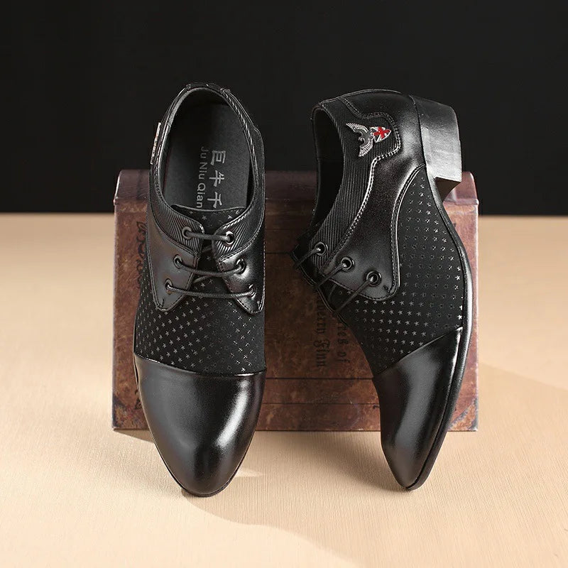 Mens Lace-Up Oxfords Dress Shoes in PU Leather