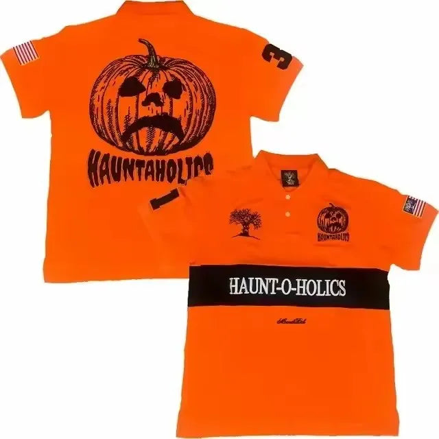 Haunted Mound Pumpkin Head Embroidered T-Shirt