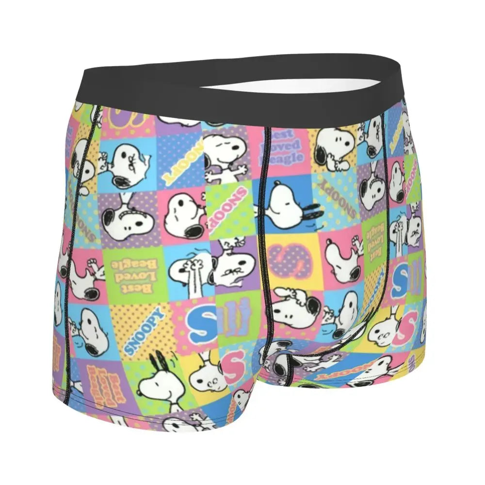 Snoopy Boxer Briefs for Men - Giggle Print Polyester Blend