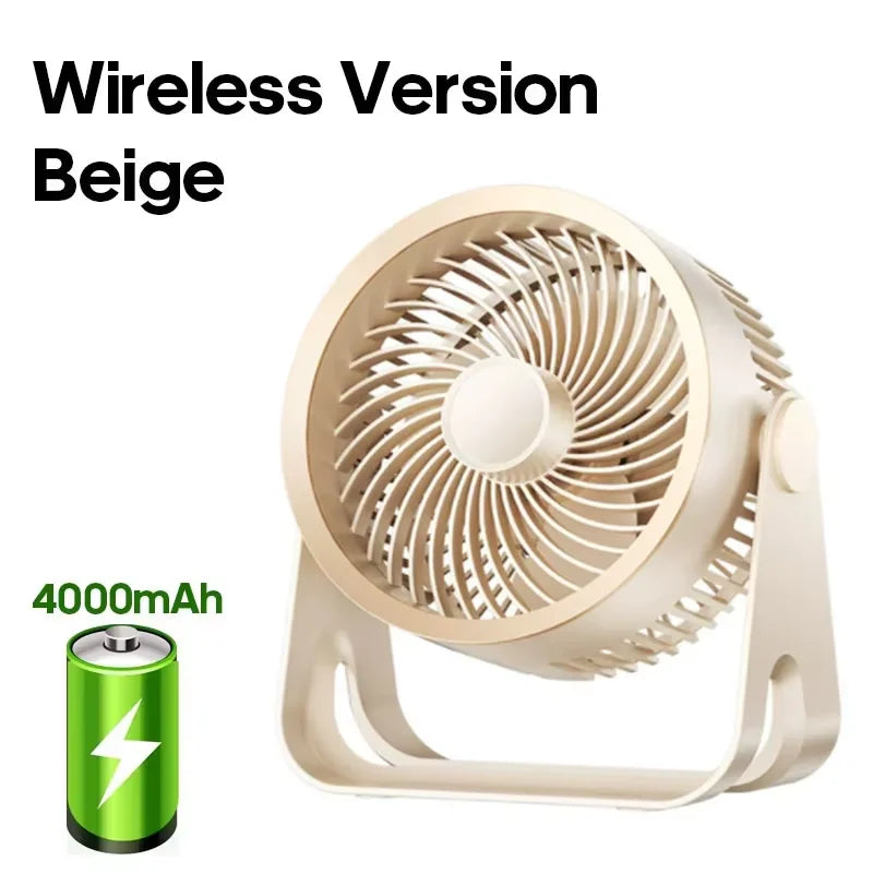 Cordless Electric Fan Wireless Portable Air Circulator