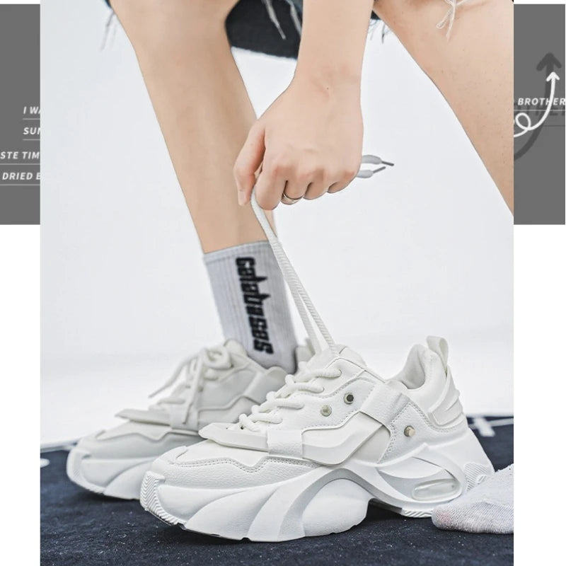 Men's Leather High-Top Platform Sneakers 2026