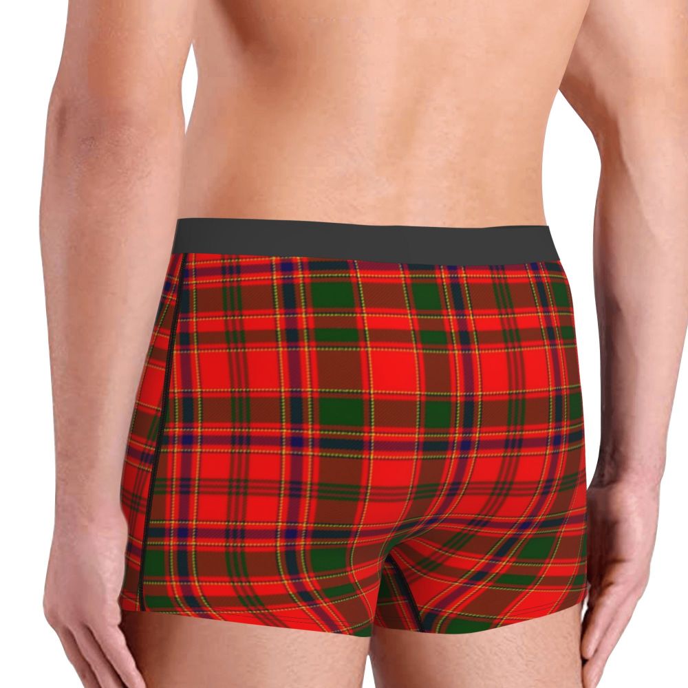 Black Watch Tartan Boxer Shorts for Men in Lycra and Polyester