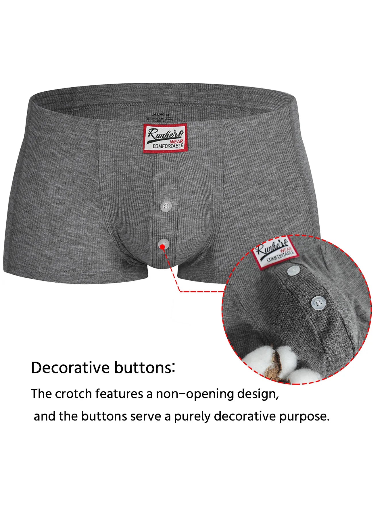 Men's Boxer Shorts Low-Waist Underwear U Convex Pouch
