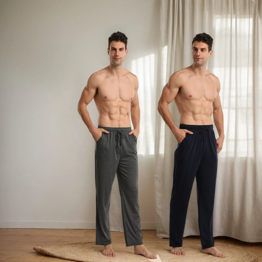 Mens Pajama Pants Lounge Pants Men with Pockets Soft Breathable Men Pjs Bottoms Casual Sleepwear Pajama Pants for Men Loungewear