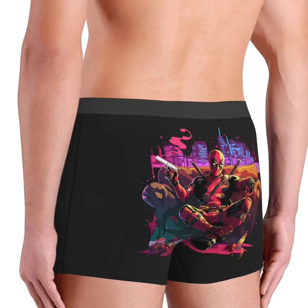 Deadpool Boxer Shorts for Men - Lycra Polyester Blend