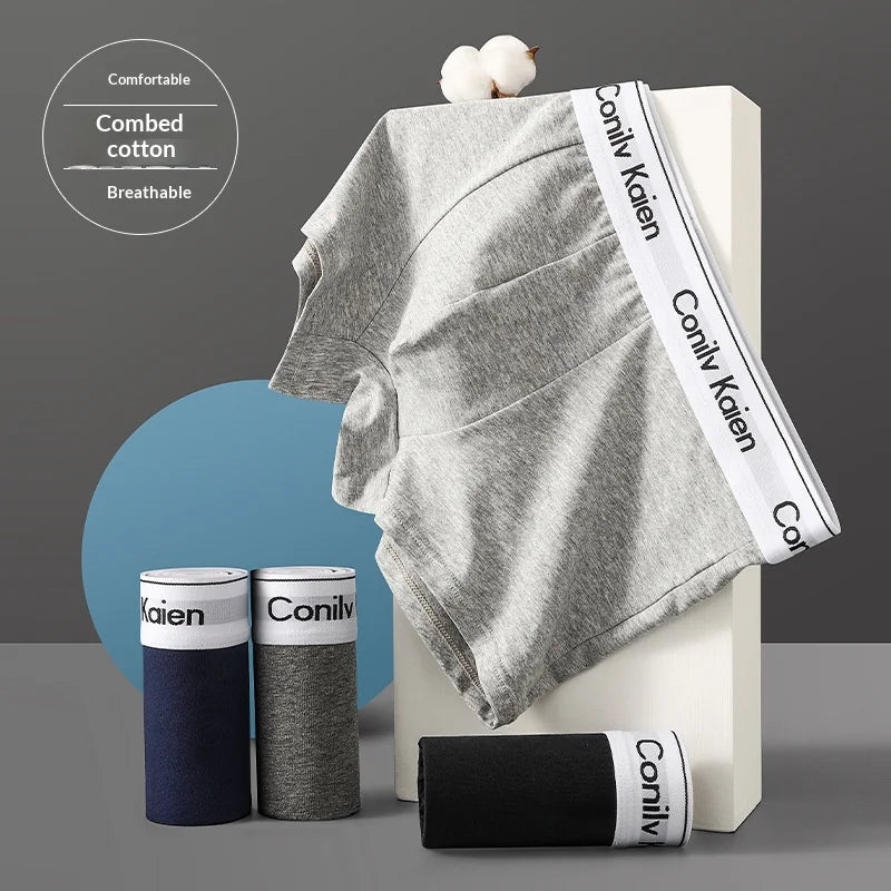Men's Cotton Boxer Shorts, Breathable and Comfortable Underwear