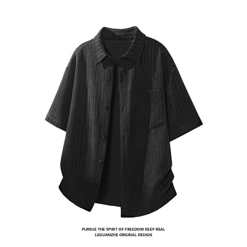 LEGIBLE Casual Short Sleeve Shirts for Men 4XL 5XL
