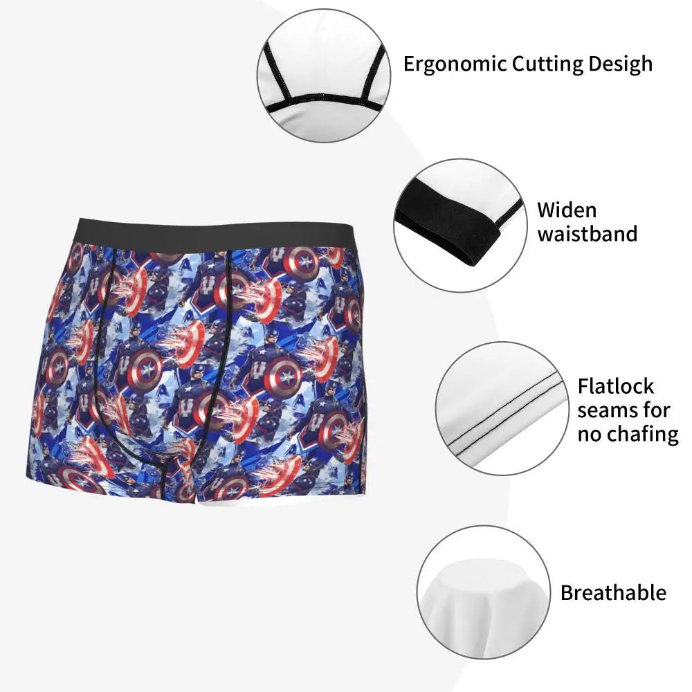 Captain America Comics Design Boxer Shorts for Men by MINISO