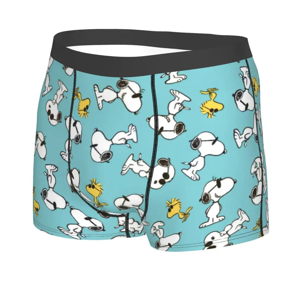 Snoopy Boxer Briefs for Men - Giggle Print Polyester Blend