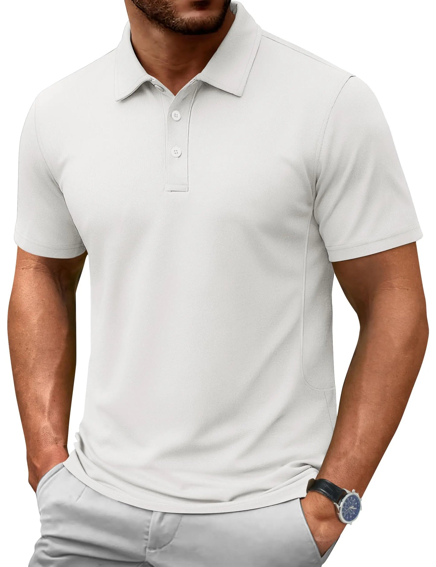 TACVASEN 72% Cotton Summer Golf Polo T-Shirt