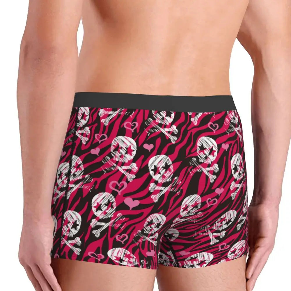 Zebra Star Skull Print Boxer Shorts for Men