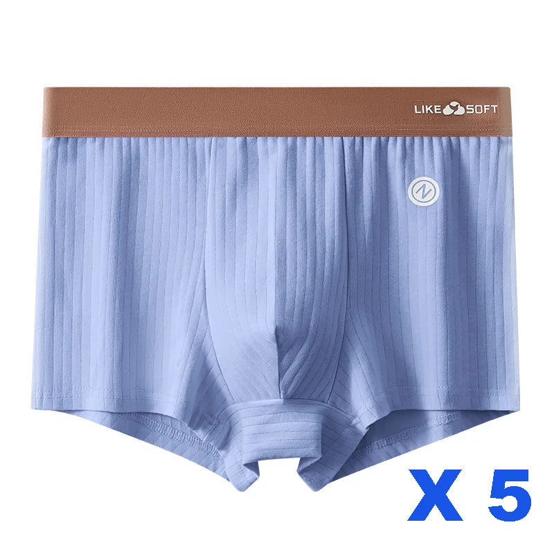 Men's Striped Boxer Shorts Underwear 5 Pcs Set