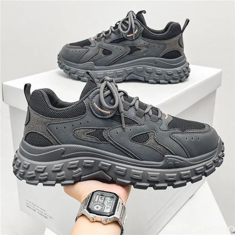 Men's Shoes Spring Breathable Mesh Sports Shoes Trendy Thick Sole Non Slip Casual Running Simple Comfortable Trendy Shoes