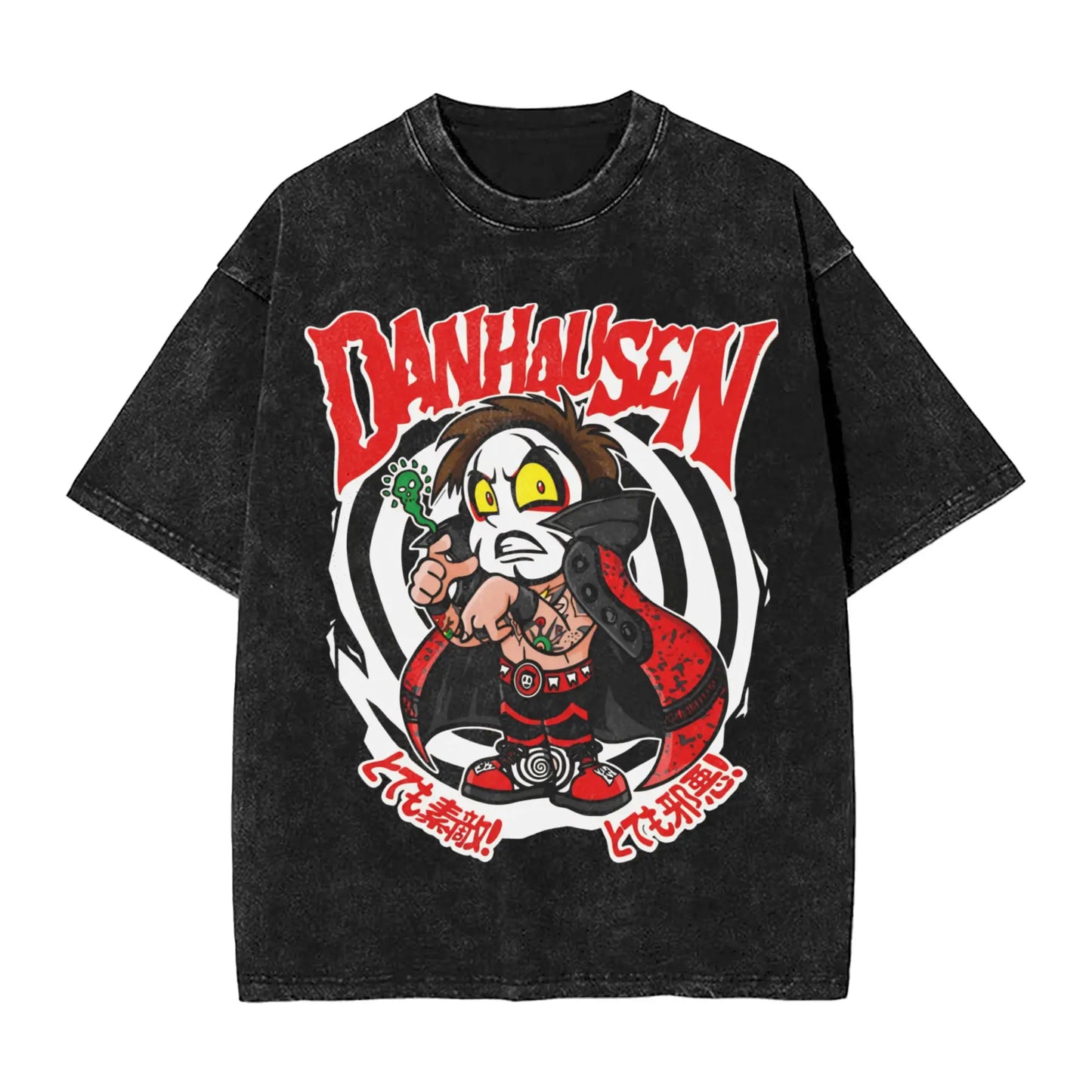 Mens T-Shirt Danhausen Wrestler Washed T Shirts Hipster  Summer Tees Y2K Retro Design Casual Tops Plus Size 2XL