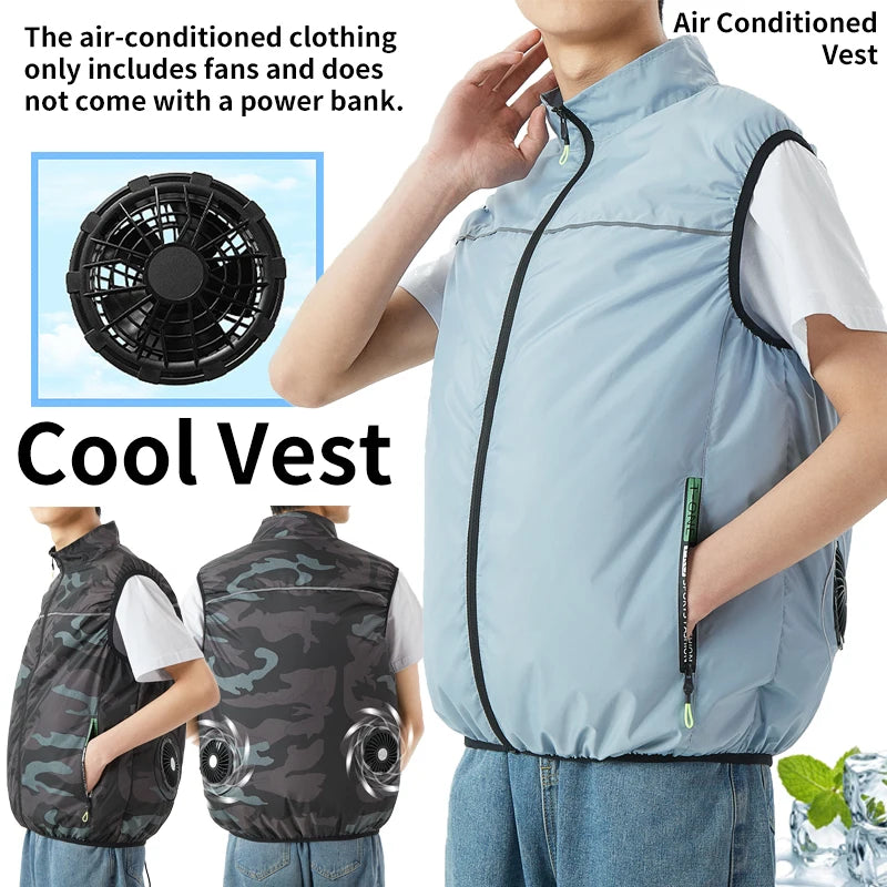 USB-Powered Cooling Vest for Men and Women - Summer Outdoor Use
