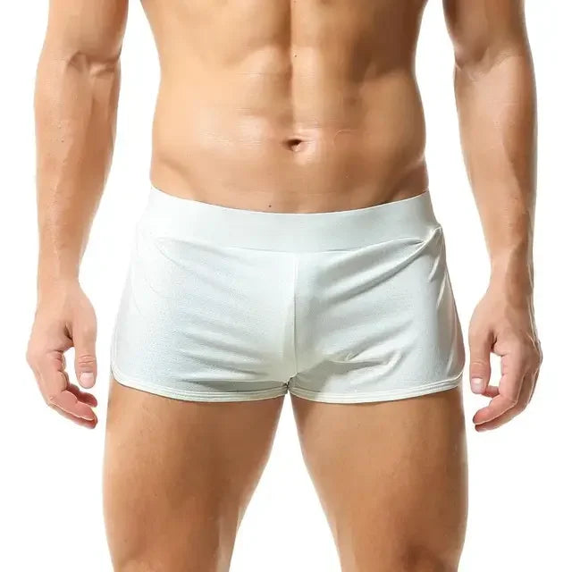 Sexy Men's Underwear Boxer Shorts Soft Loose Loungewear Men Sleep Bottoms Shorts Mesh Breathable Quick Dry Pants Shorts