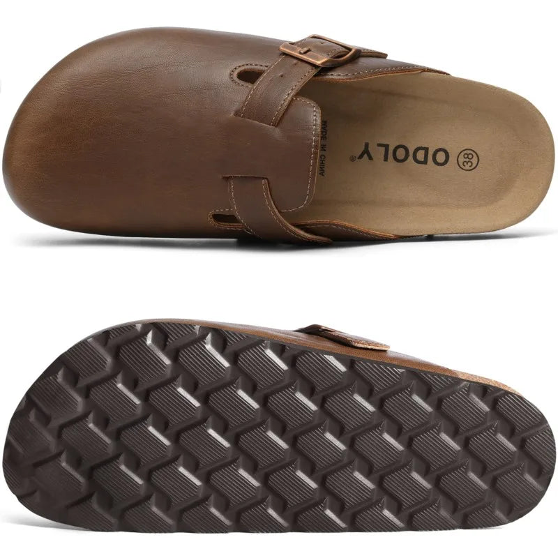 Kidmi Vegan Leather Sandals with Cork Insole for Men