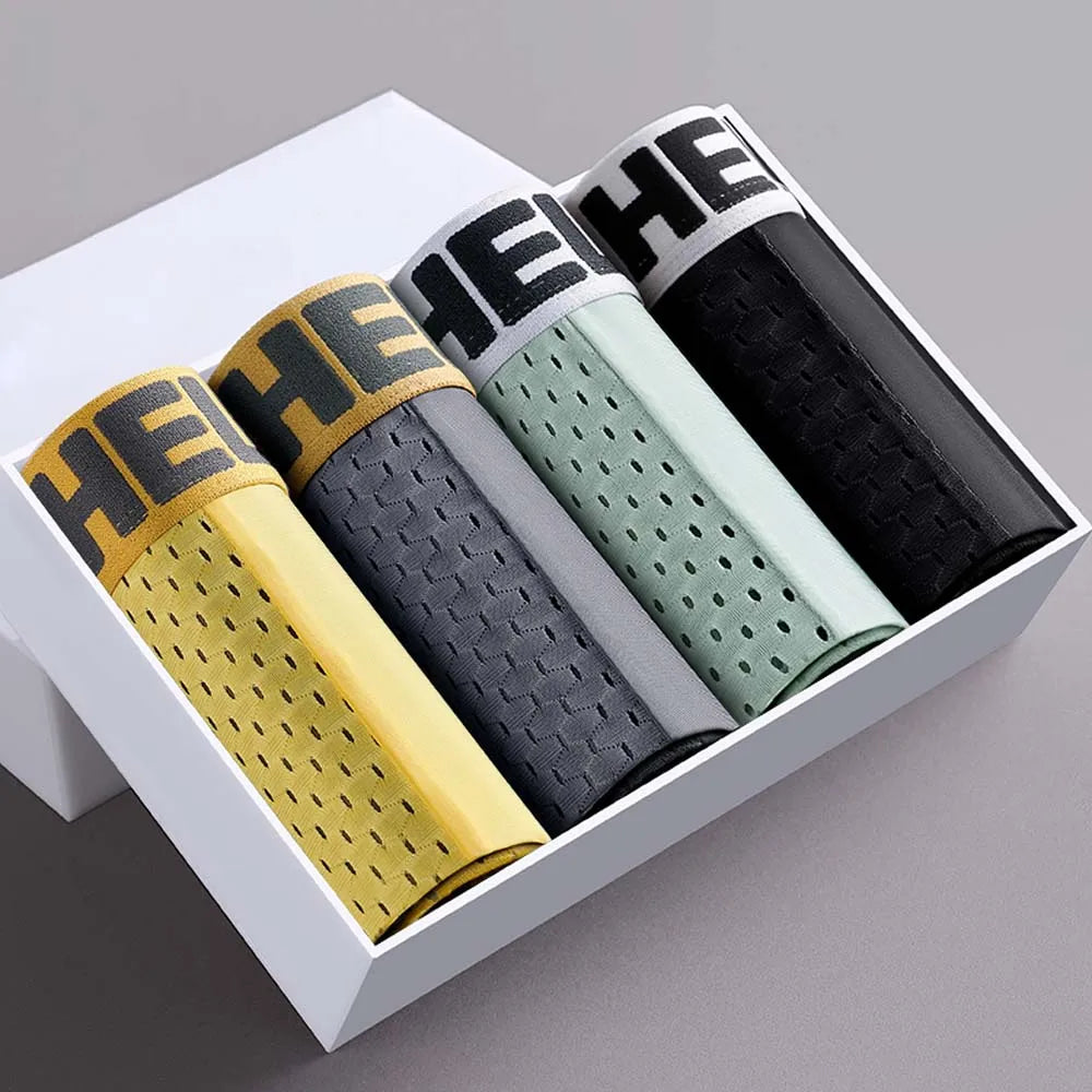 Breathable Mesh Boxers for Men - 4Pcs Set