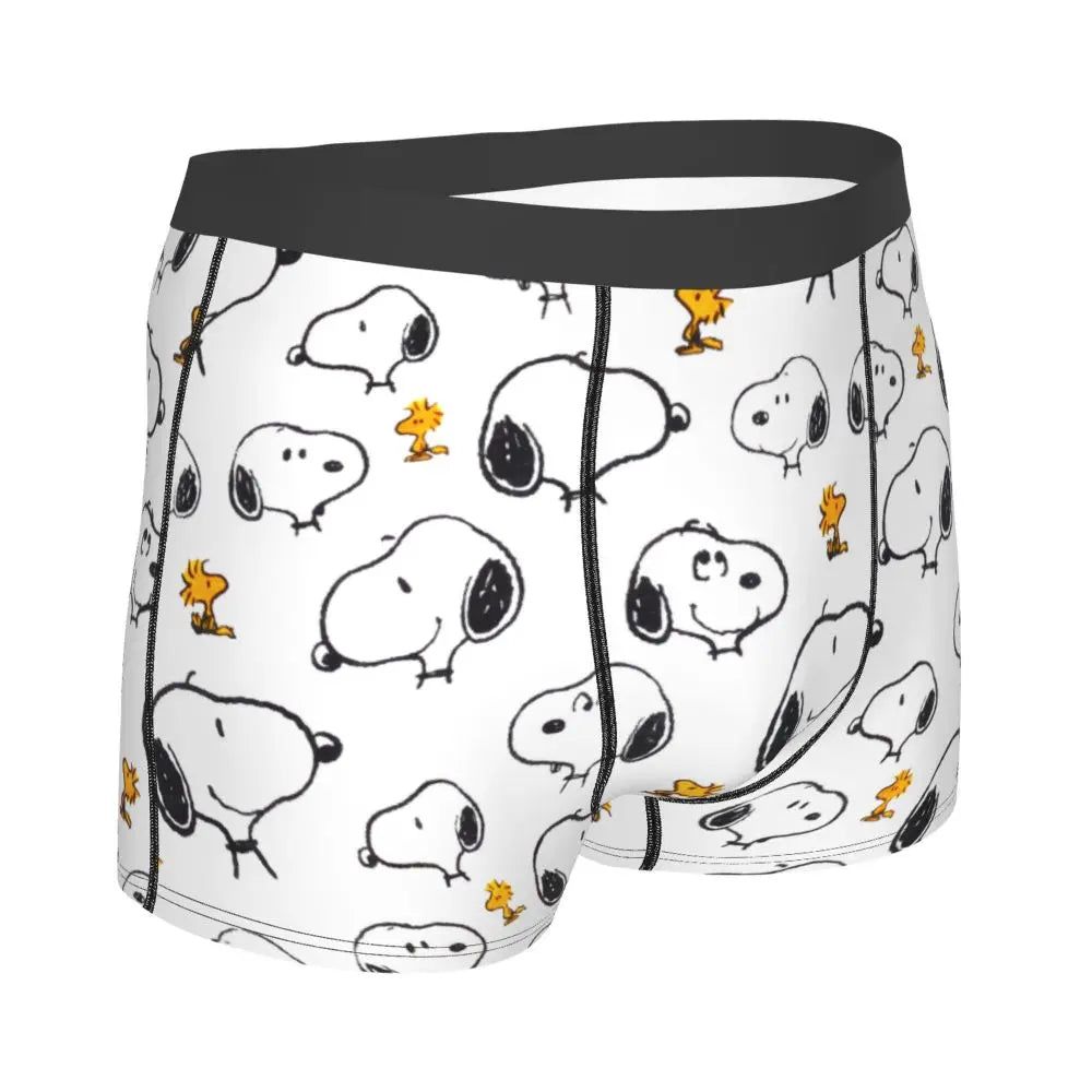 Snoopy Boxer Briefs for Men - Giggle Print Polyester Blend