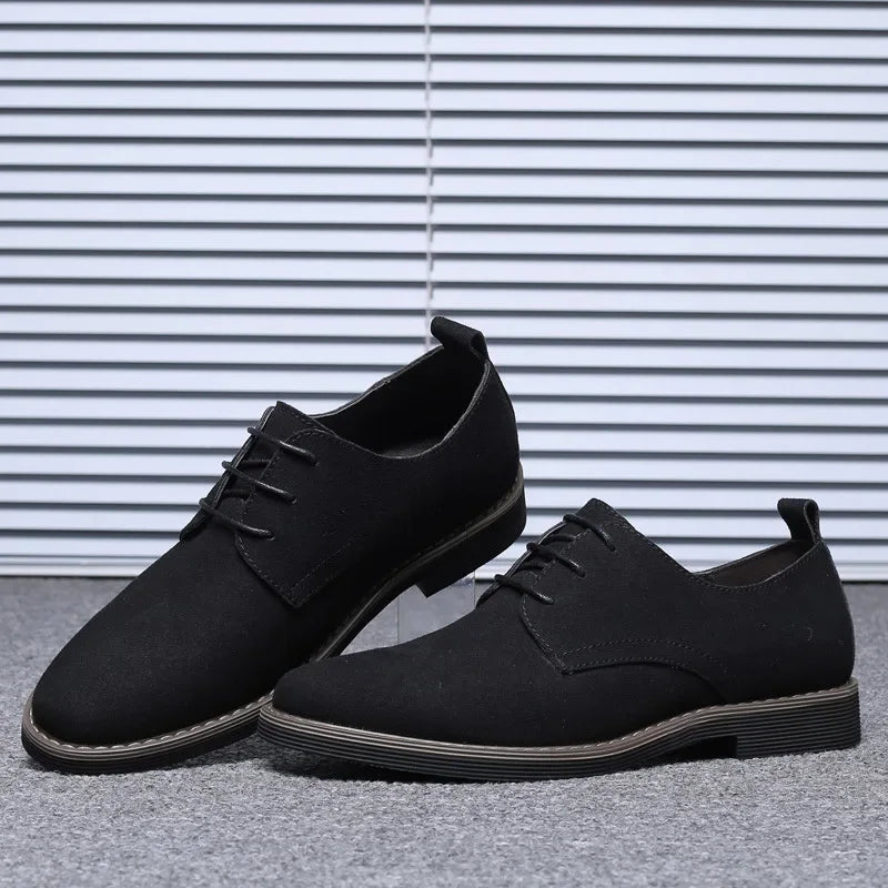 Men's Casual Dress Shoes in Black Oxford Fabric