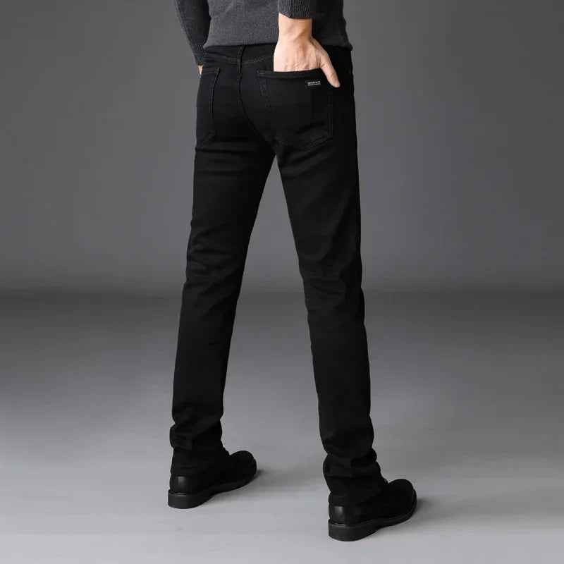 Men's Slim Fit Stretch Denim Jeans in Black