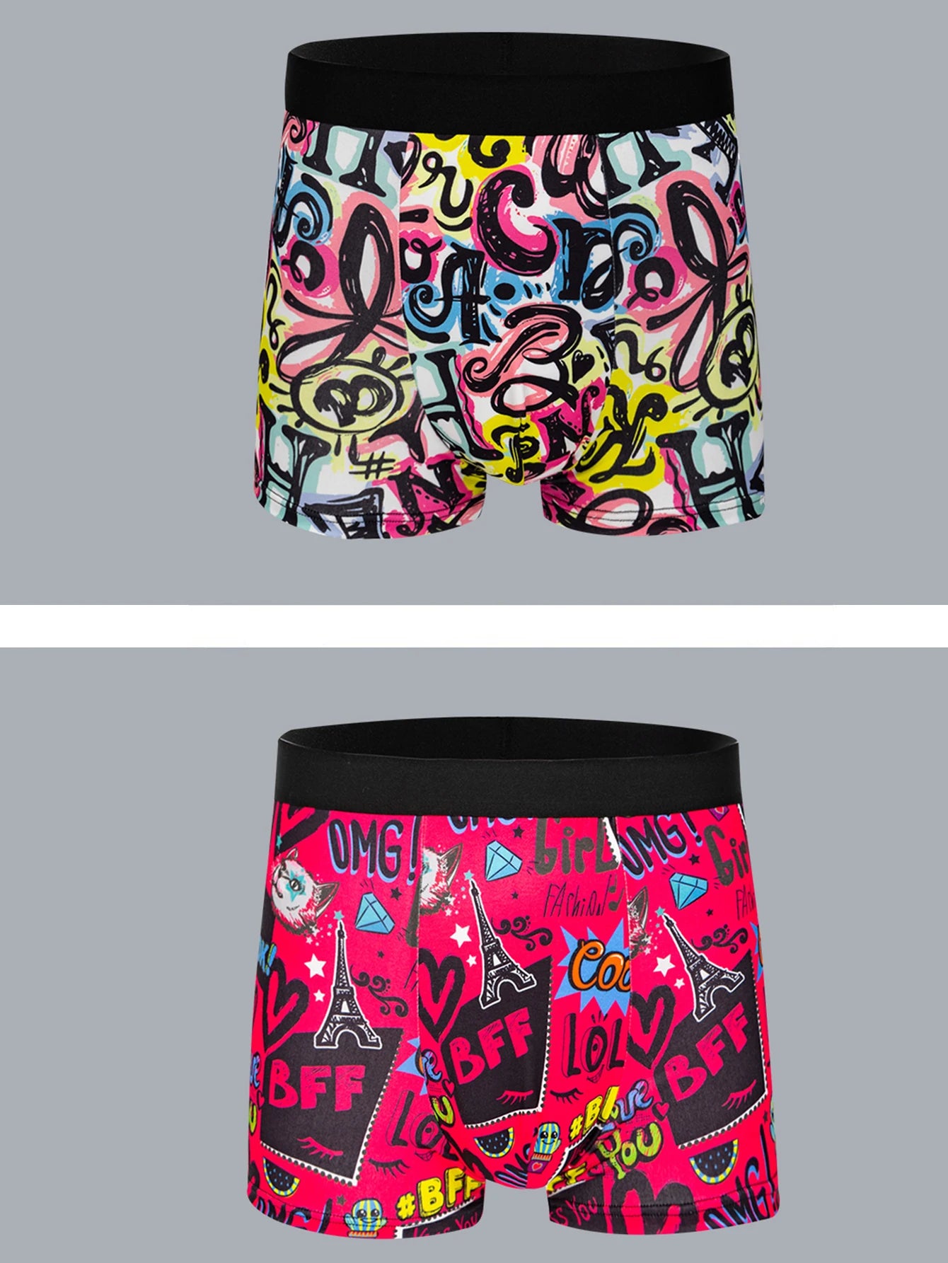 Men's Boxer Shorts 5-Pack Polyester Print