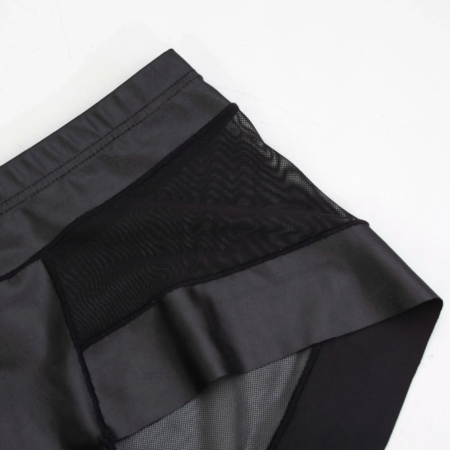 Men's Boxer Briefs in Breathable Mesh and Patent Leather