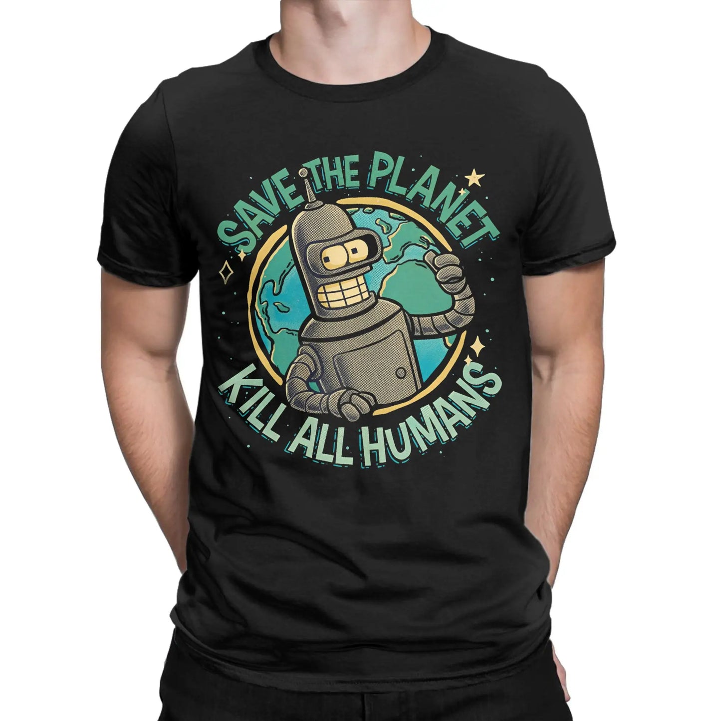 Futuramas Save the Planet Cotton T-Shirt for Men