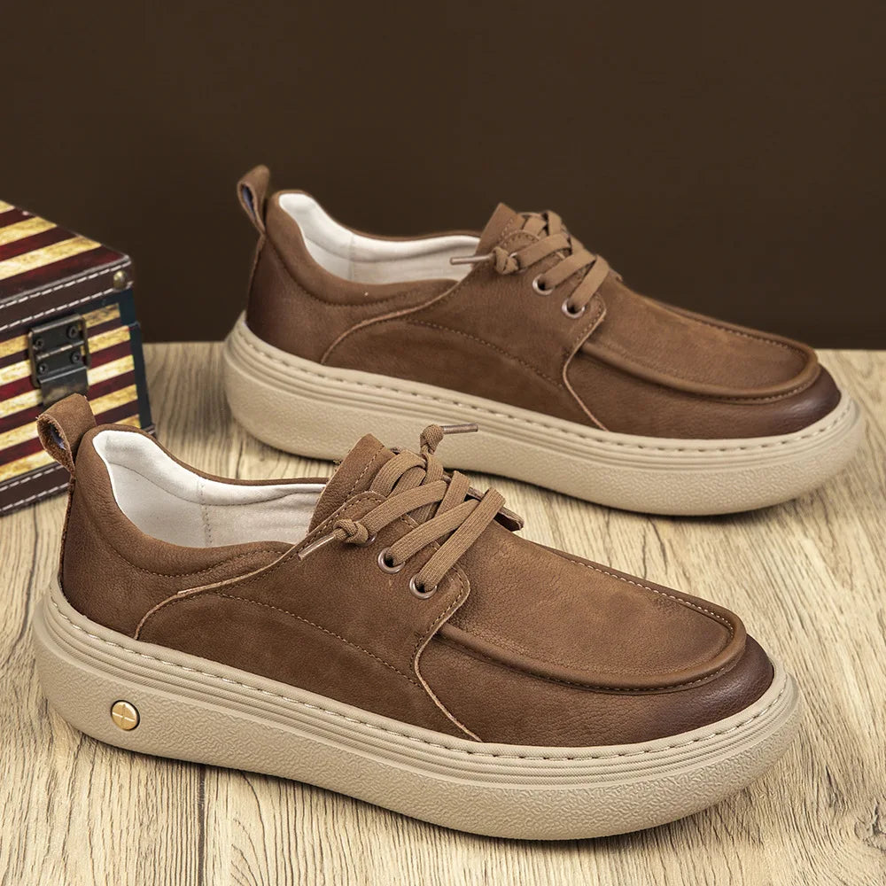 Mens Leather Casual Sports Shoes for Spring and Autumn