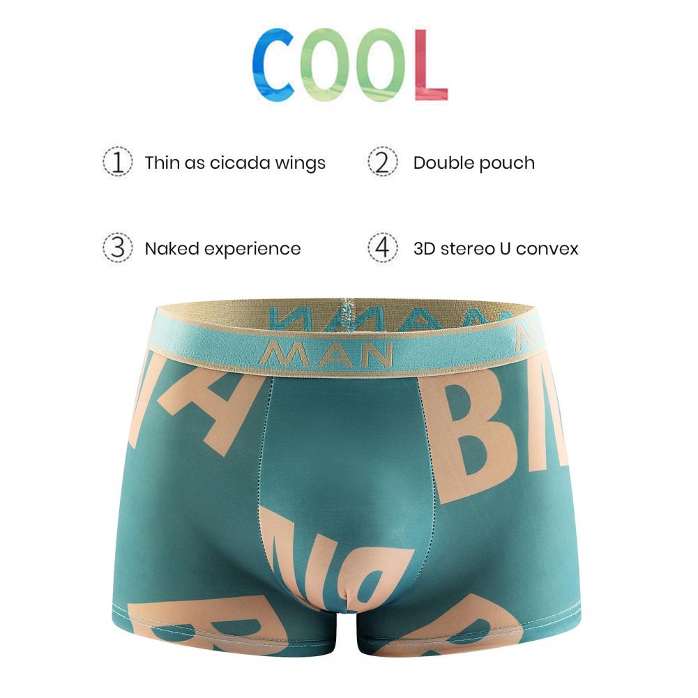 Men's Plus Size Letter Printed Boxer Shorts