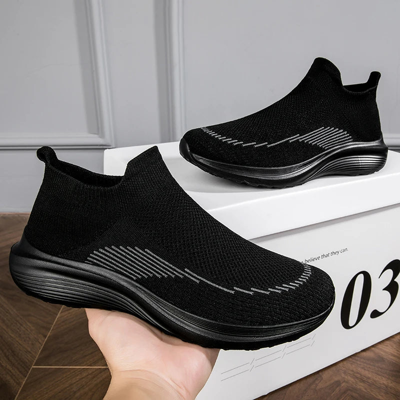 Mens Sneakers Stretch Fabric Comfortable Casual Shoes