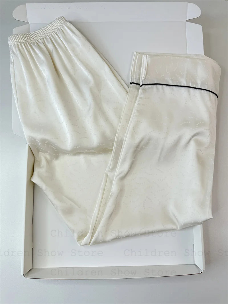 Jacquard Short Sleeve Pajamas Set for Women