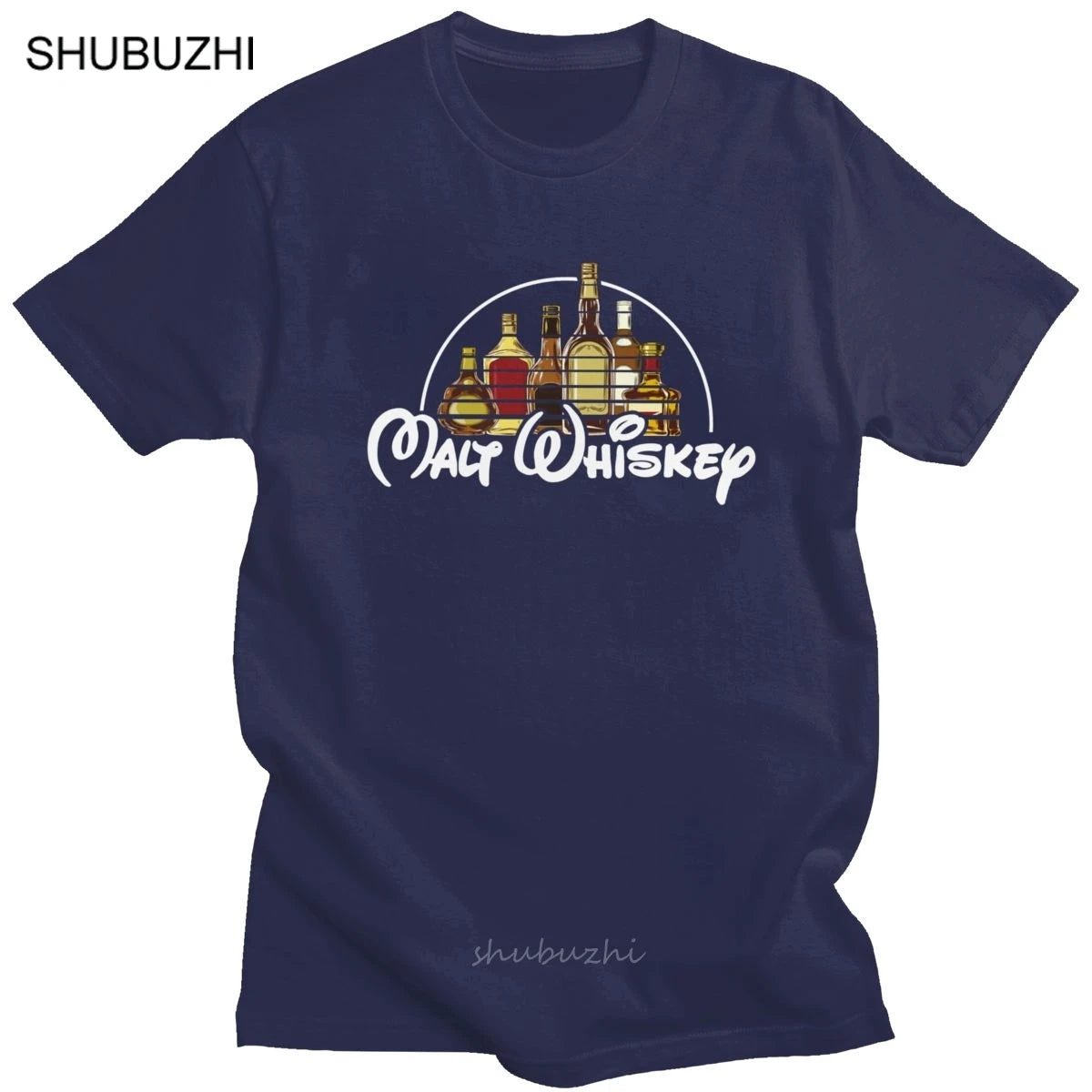 Vintage Malt Whiskey T-Shirt Men Cotton Casual Tee