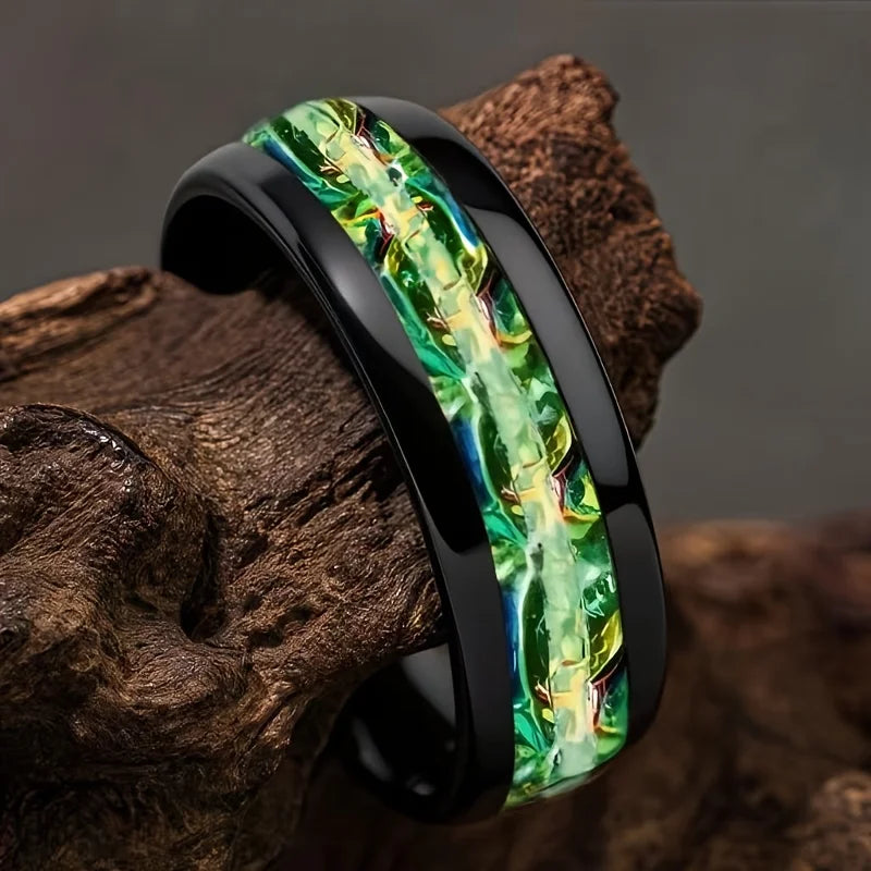 Man Ring Opal Beautiful Waterproof Jewelry Engagement Wedding Rings